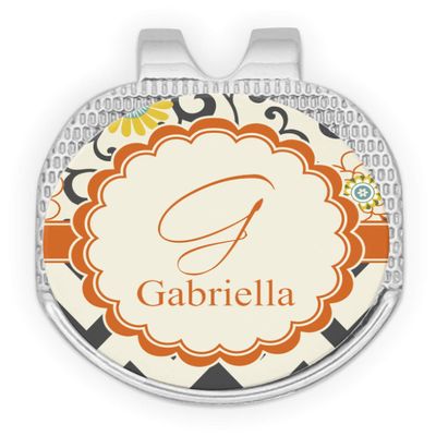 YouCustomizeIt Personalized Swirls, Floral & Chevron Golf Ball Marker - Hat Clip - Silver