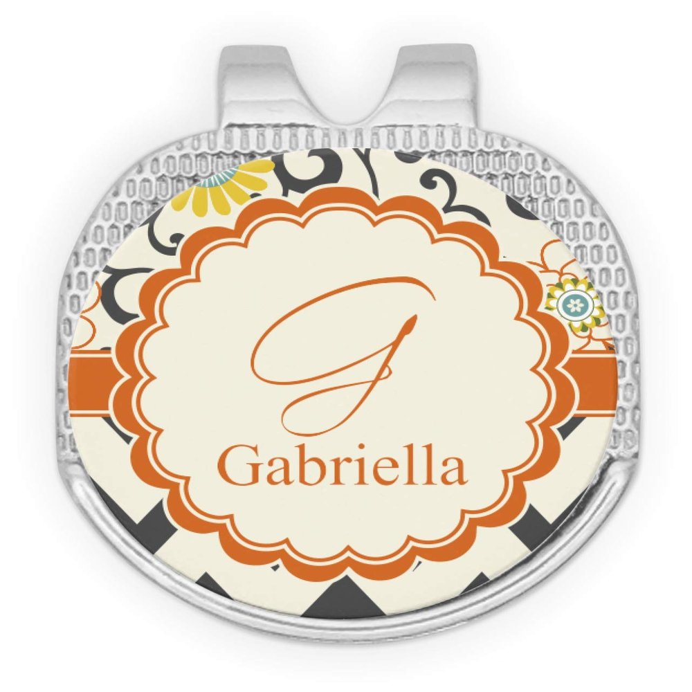 YouCustomizeIt Personalized Swirls, Floral & Chevron Golf Ball Marker - Hat Clip - Silver