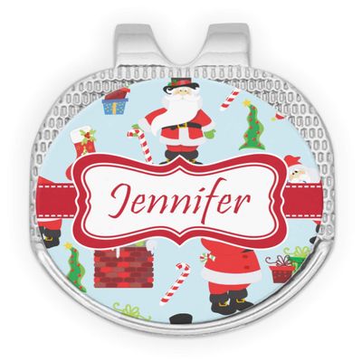 YouCustomizeIt Personalized Santa and Presents Golf Ball Marker - Hat Clip - Silver