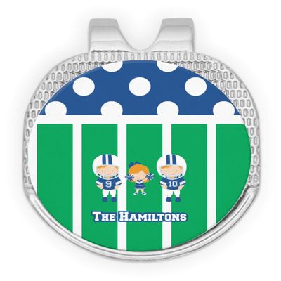 YouCustomizeIt Personalized Football Golf Ball Marker - Hat Clip - Silver