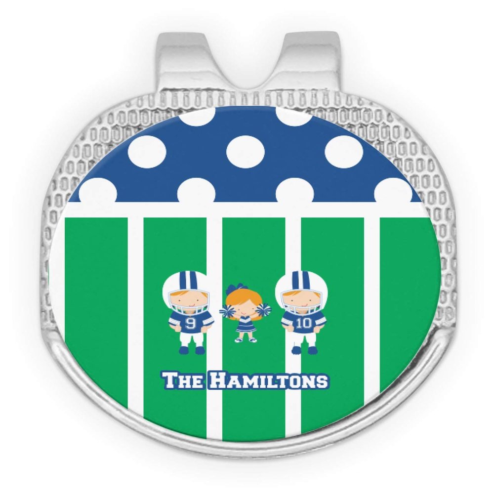YouCustomizeIt Personalized Football Golf Ball Marker - Hat Clip - Silver