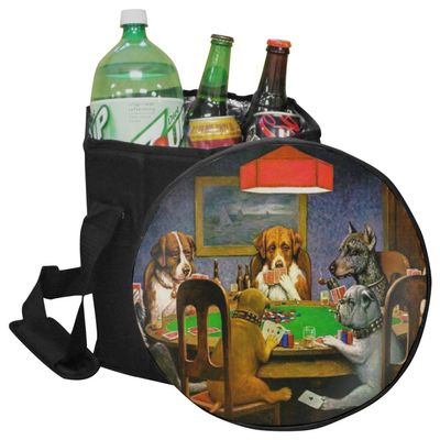 YouCustomizeIt Dogs Playing Poker 1903 C.M.Coolidge Collapsible Cooler & Seat