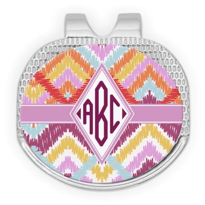 YouCustomizeIt Personalized Ikat Chevron Golf Ball Marker - Hat Clip - Silver