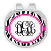 YouCustomizeIt Personalized Zebra Print Golf Ball Marker - Hat Clip - Silver view 1