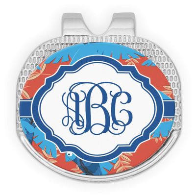 YouCustomizeIt Personalized Blue Parrot Golf Ball Marker - Hat Clip - Silver