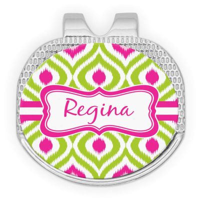 YouCustomizeIt Personalized Ogee Ikat Golf Ball Marker - Hat Clip - Silver