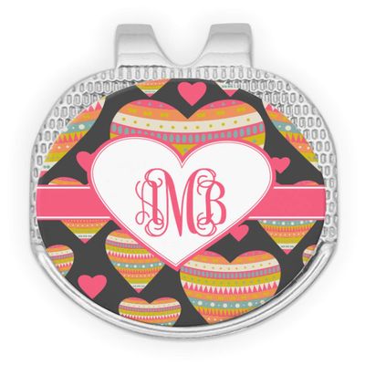 YouCustomizeIt Personalized Hearts Golf Ball Marker - Hat Clip - Silver