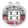 RNK Shops Personalized Red & Gray Dots and Plaid Golf Ball Marker - Hat Clip - Silver view 1