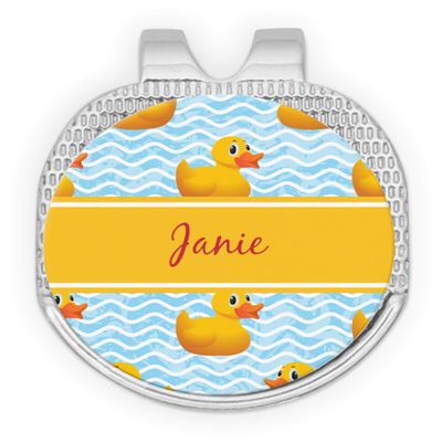 YouCustomizeIt Personalized Rubber Duckie Golf Ball Marker - Hat Clip - Silver