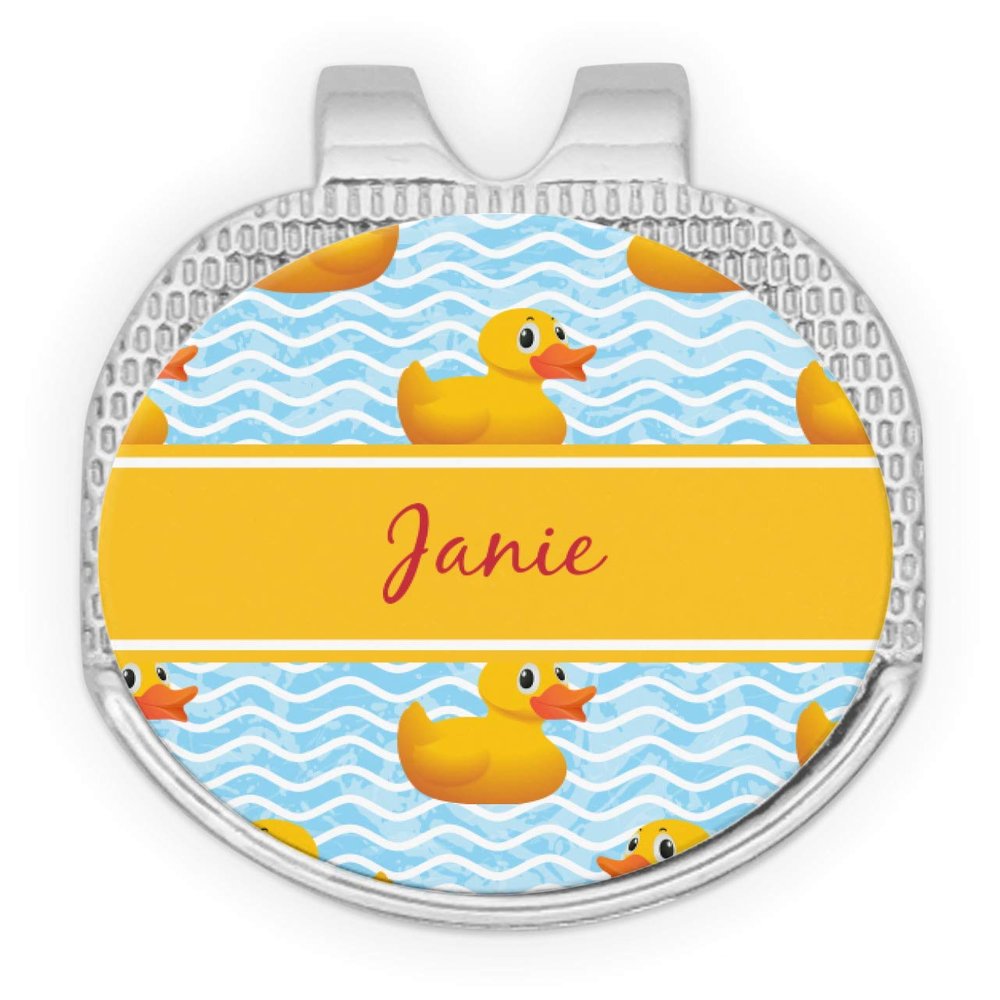 YouCustomizeIt Personalized Rubber Duckie Golf Ball Marker - Hat Clip - Silver