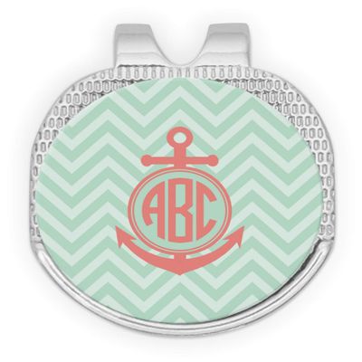 YouCustomizeIt Personalized Chevron & Anchor Golf Ball Marker - Hat Clip - Silver