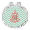 YouCustomizeIt Personalized Chevron & Anchor Golf Ball Marker - Hat Clip - Silver view 1