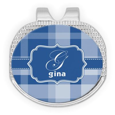 YouCustomizeIt Personalized Plaid Golf Ball Marker - Hat Clip - Silver