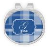 YouCustomizeIt Personalized Plaid Golf Ball Marker - Hat Clip - Silver view 1