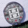 YouCustomizeIt Personalized Red & Gray Polka Dots Golf Ball Marker - Hat Clip - Silver view 3