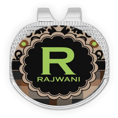 YouCustomizeIt Personalized Moroccan Mosaic & Plaid Golf Ball Marker - Hat Clip - Silver