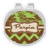 YouCustomizeIt Personalized Green & Brown Toile & Chevron Golf Ball Marker - Hat Clip - Silver view 1