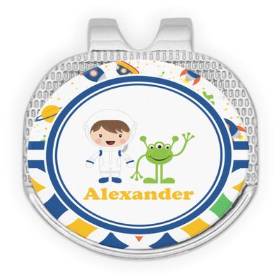 YouCustomizeIt Personalized Boy's Space & Geometric Print Golf Ball Marker - Hat Clip - Silver