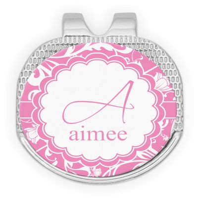 YouCustomizeIt Personalized Floral Vine Golf Ball Marker - Hat Clip - Silver