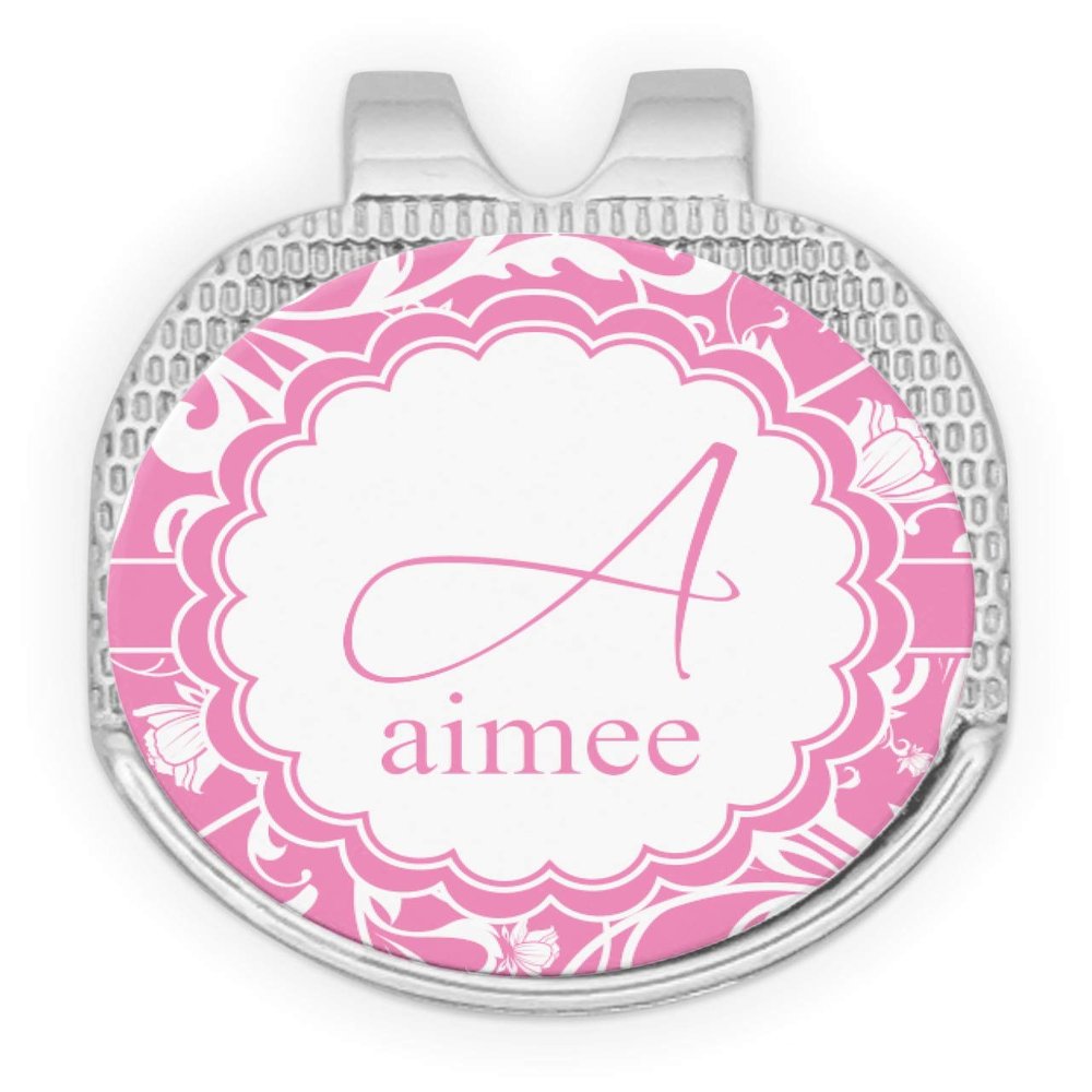 YouCustomizeIt Personalized Floral Vine Golf Ball Marker - Hat Clip - Silver