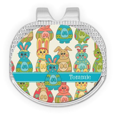 YouCustomizeIt Personalized Fun Easter Bunnies Golf Ball Marker - Hat Clip - Silver