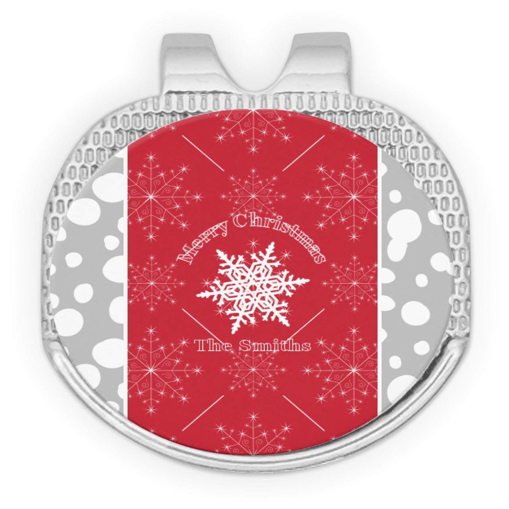YouCustomizeIt Personalized Snowflakes Golf Ball Marker - Hat Clip - Silver