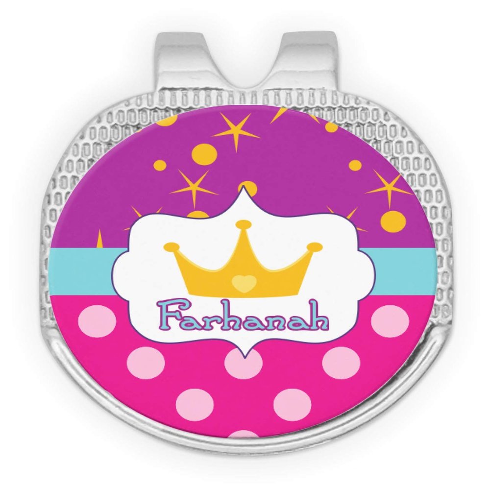 YouCustomizeIt Personalized Sparkle & Dots Golf Ball Marker - Hat Clip - Silver