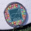 YouCustomizeIt Personalized Retro Squares Golf Ball Marker - Hat Clip - Silver view 3
