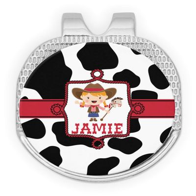 YouCustomizeIt Personalized Cowprint Cowgirl Golf Ball Marker - Hat Clip - Silver