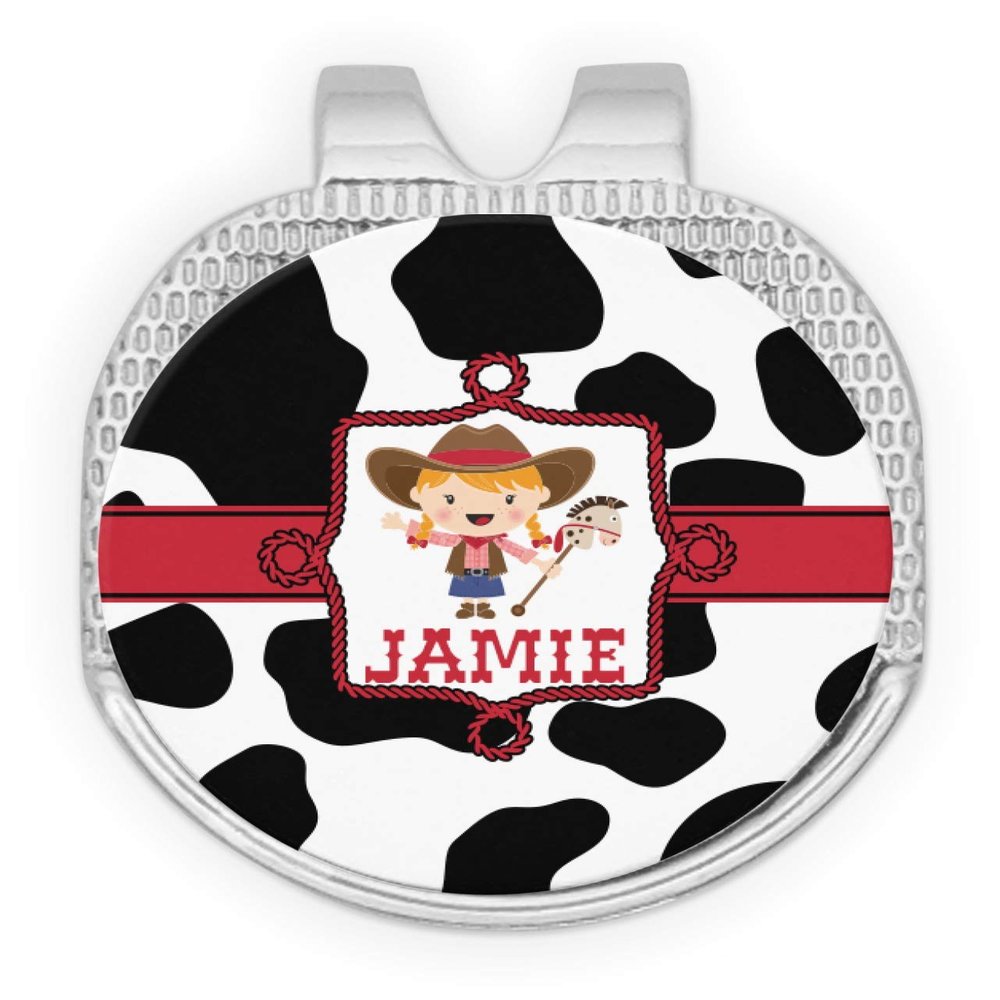 YouCustomizeIt Personalized Cowprint Cowgirl Golf Ball Marker - Hat Clip - Silver
