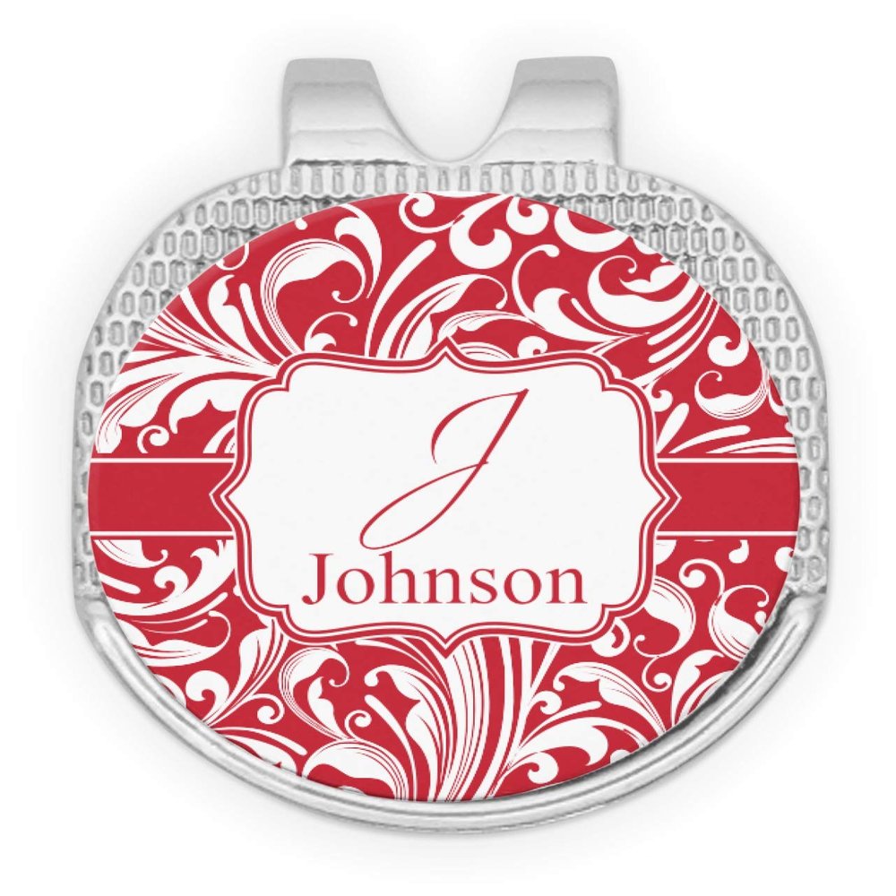 YouCustomizeIt Personalized Swirl Golf Ball Marker - Hat Clip - Silver