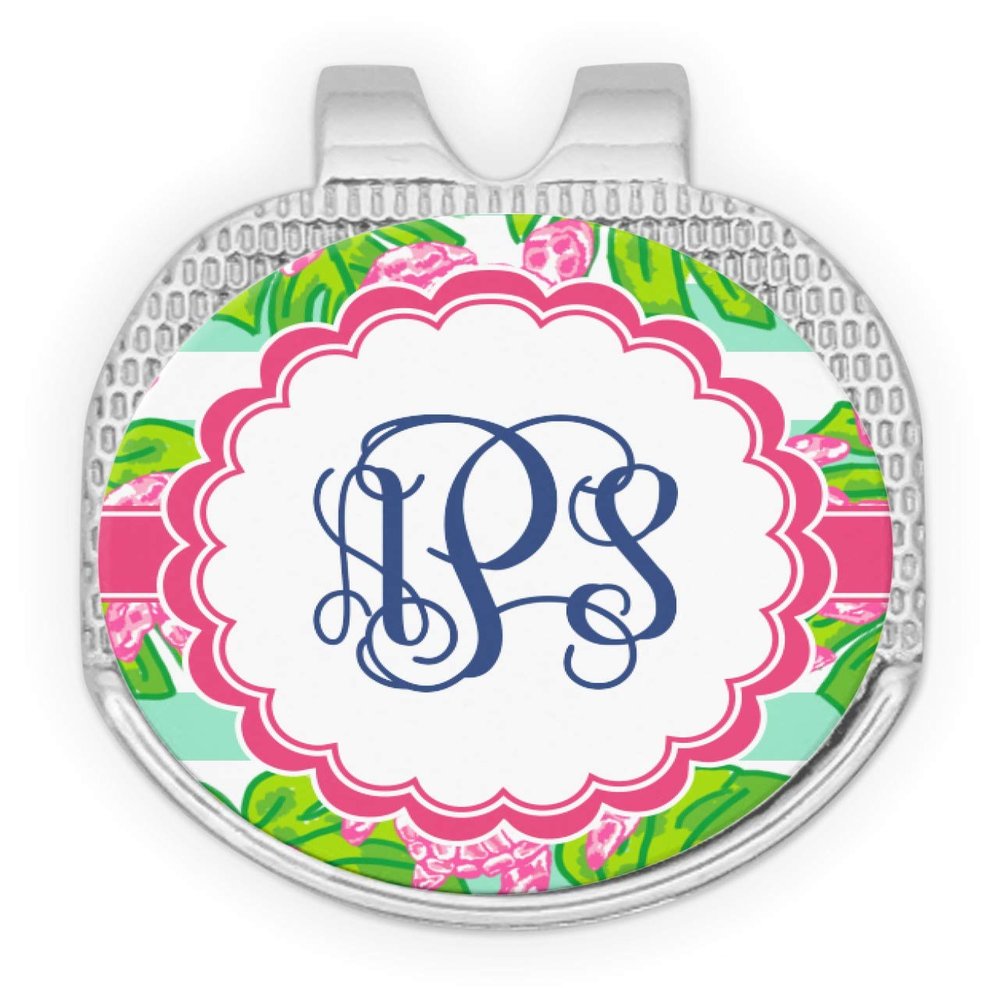YouCustomizeIt Personalized Preppy Golf Ball Marker - Hat Clip - Silver