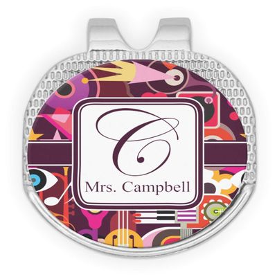 YouCustomizeIt Personalized Abstract Music Golf Ball Marker - Hat Clip - Silver