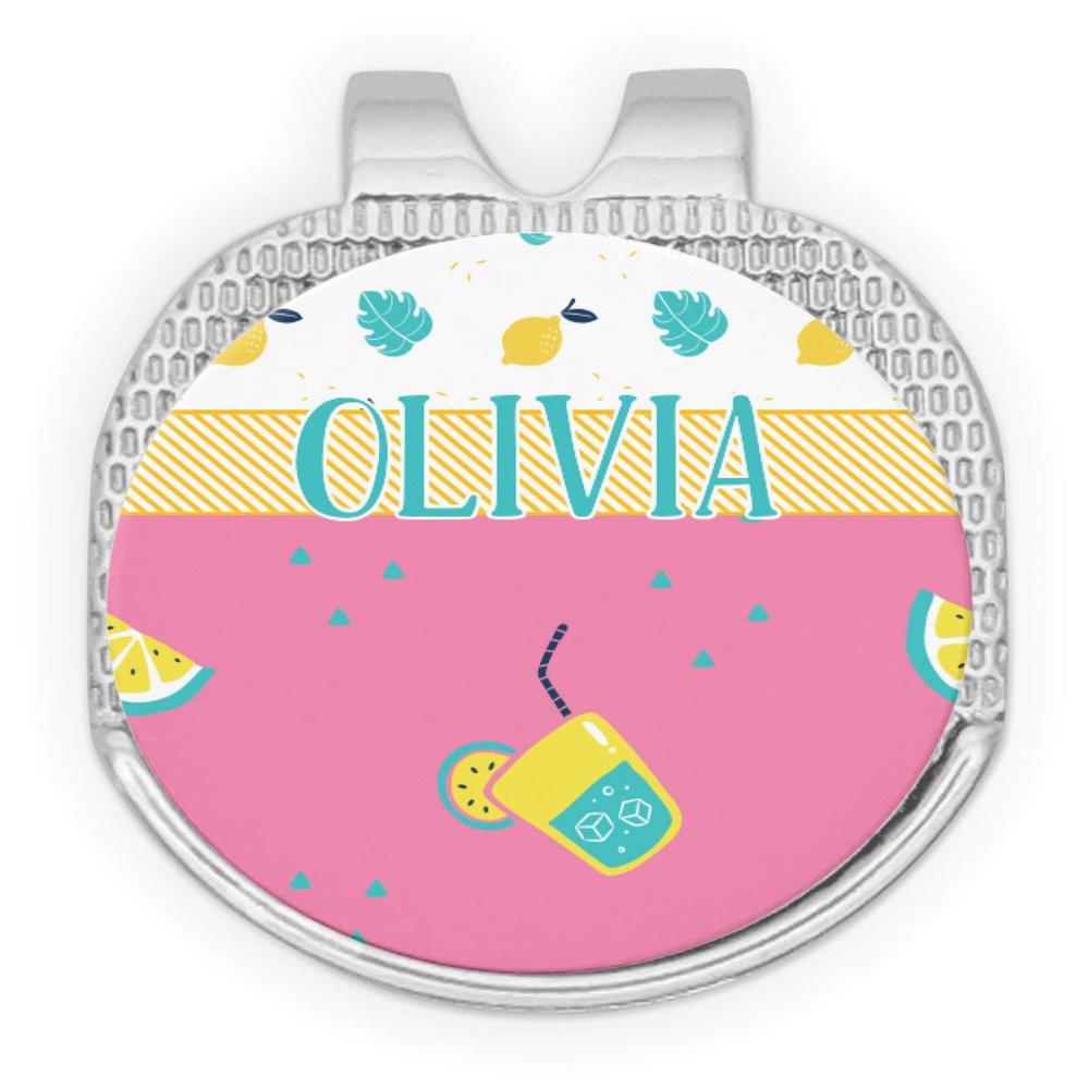 YouCustomizeIt Personalized Summer Lemonade Golf Ball Marker - Hat Clip - Silver