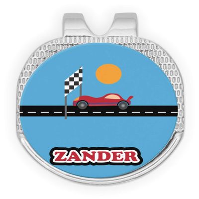 YouCustomizeIt Personalized Race Car Golf Ball Marker - Hat Clip - Silver