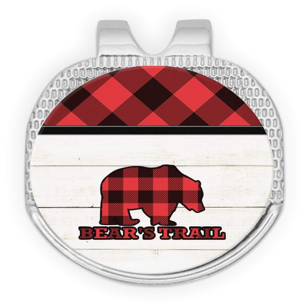 YouCustomizeIt Personalized Lumberjack Plaid Golf Ball Marker - Hat Clip - Silver