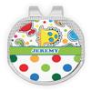 YouCustomizeIt Personalized Dinosaur Print & Dots Golf Ball Marker - Hat Clip - Silver view 1