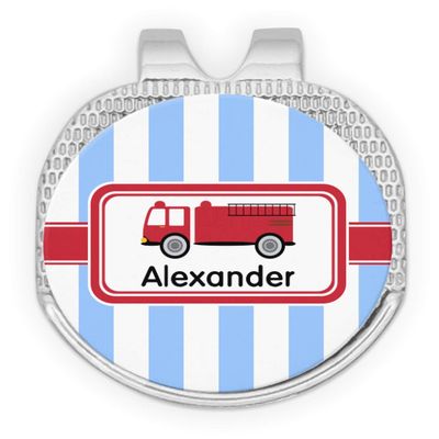 YouCustomizeIt Personalized Firetruck Golf Ball Marker - Hat Clip - Silver