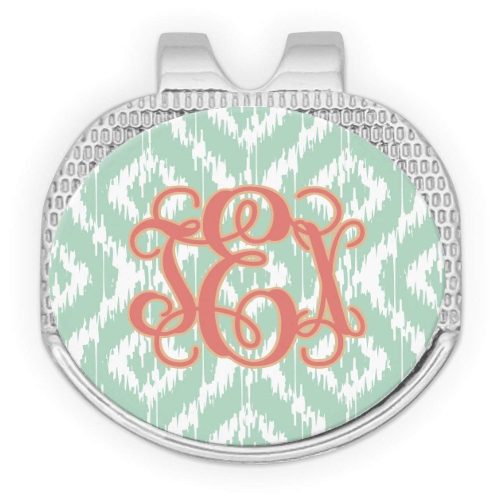 RNK Shops Personalized Monogram Golf Ball Marker - Hat Clip - Silver