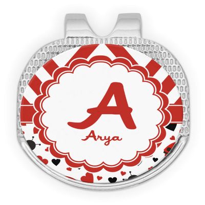 RNK Shops Personalized Ladybugs & Chevron Golf Ball Marker - Hat Clip - Silver