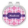 YouCustomizeIt Personalized Linked Squares Golf Ball Marker - Hat Clip - Silver view 1