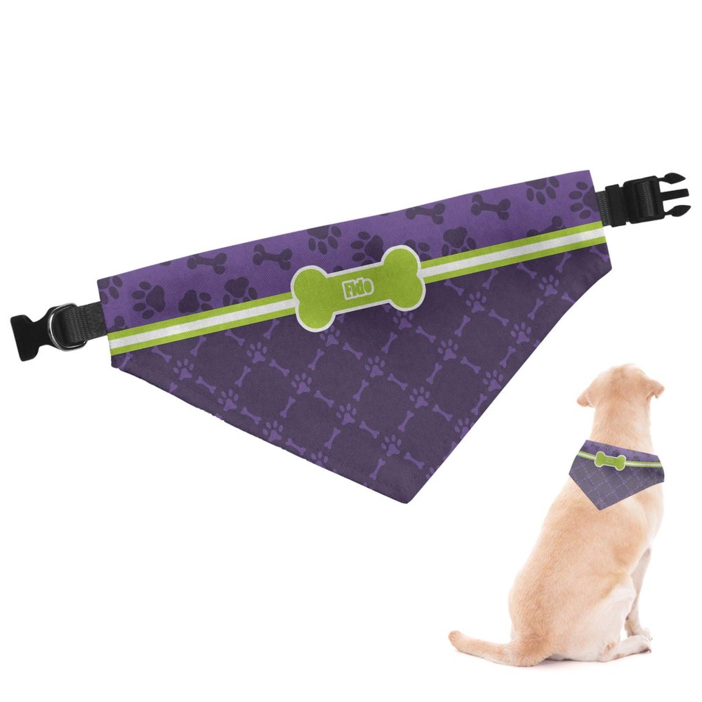 RNK Shops Personalized Pawprints & Bones Dog Bandana - XLarge