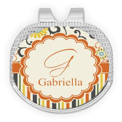 YouCustomizeIt Personalized Swirls, Floral & Stripes Golf Ball Marker - Hat Clip - Silver