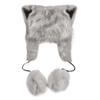 Fox Fur Earmuff Winter Hats for Women Girls Thermal Fluffy Furry Fur Ear Warmers Earflap Outdoor Running Motorcycling Snow Skiing Cap Insulated Cold Weather Headbands Party Costume Gift (Grey) view 2