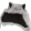 Fox Fur Earmuff Winter Hats for Women Girls Thermal Fluffy Furry Fur Ear Warmers Earflap Outdoor Running Motorcycling Snow Skiing Cap Insulated Cold Weather Headbands Party Costume Gift (Grey) view 4
