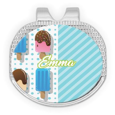 YouCustomizeIt Personalized Popsicles and Polka Dots Golf Ball Marker - Hat Clip - Silver