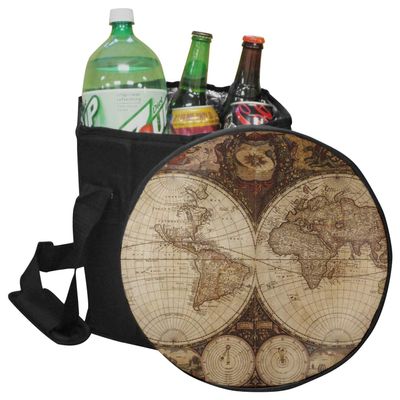 YouCustomizeIt Vintage World Map Collapsible Cooler & Seat