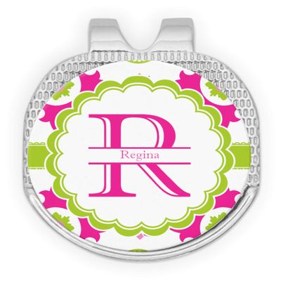 YouCustomizeIt Personalized Suzani Floral Golf Ball Marker - Hat Clip - Silver