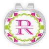YouCustomizeIt Personalized Suzani Floral Golf Ball Marker - Hat Clip - Silver view 1