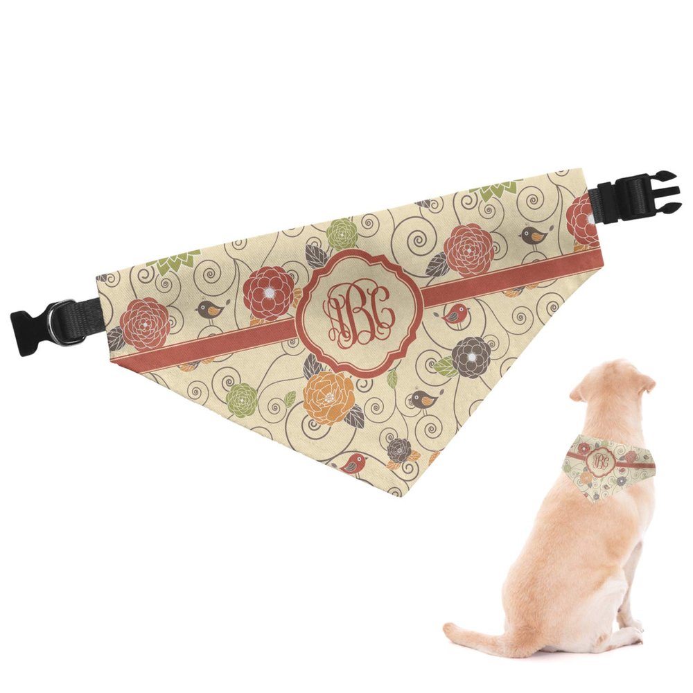 RNK Shops Personalized Fall Flowers Dog Bandana - Large
